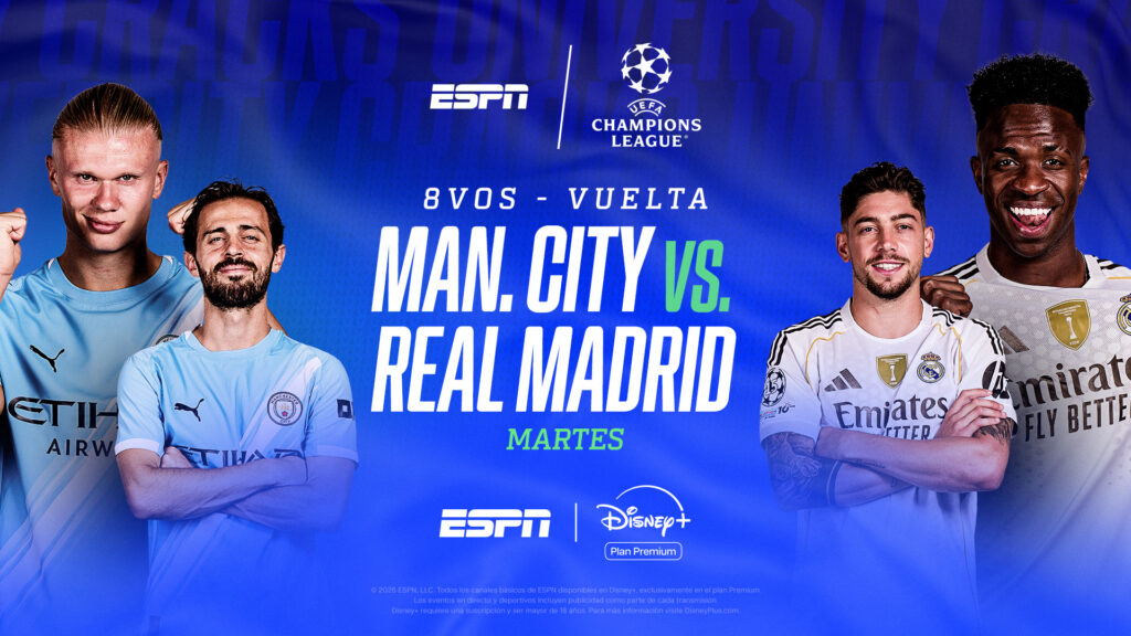Desde el martes 17 hasta el jueves 19 de marzo por ESPN y Disney+ Plan Premium se podrán disfrutar en vivo de los octavos de final de la UEFA Champions League, la UEFA Europa League y la UEFA Conference League