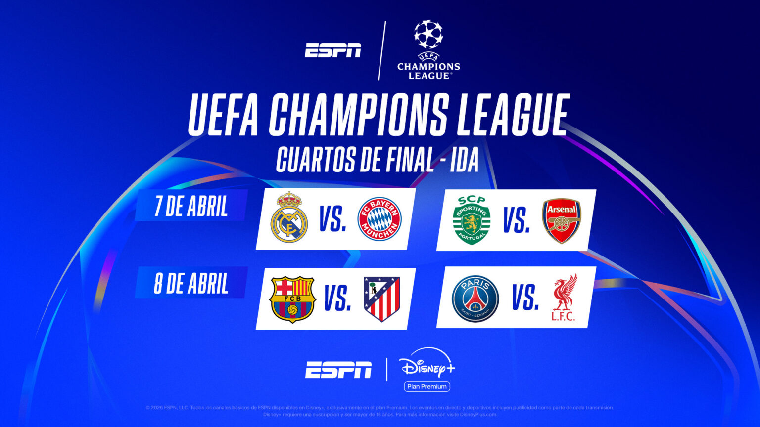 ESPN trae los esperados cuartos de final de la UEFA Champions League ...