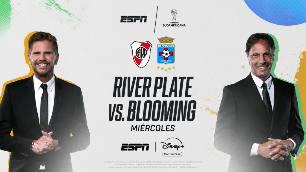 Del martes 26 al jueves 28 de mayo se disputará la sexta fecha de la CONMEBOL Sudamericana, con los encuentros de
River Plate, Tigre y Deportivo Riestra por ESPN y Disney+ Plan Premium