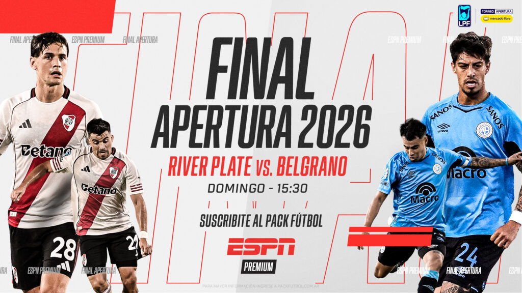 Este domingo 24 de mayo se llevará a cabo la definición del primer torneo 2026 de la Liga Profesional del Fútbol Argentino, entre el Millonario y el Pirata, con transmisión en vivo por ESPN Premium