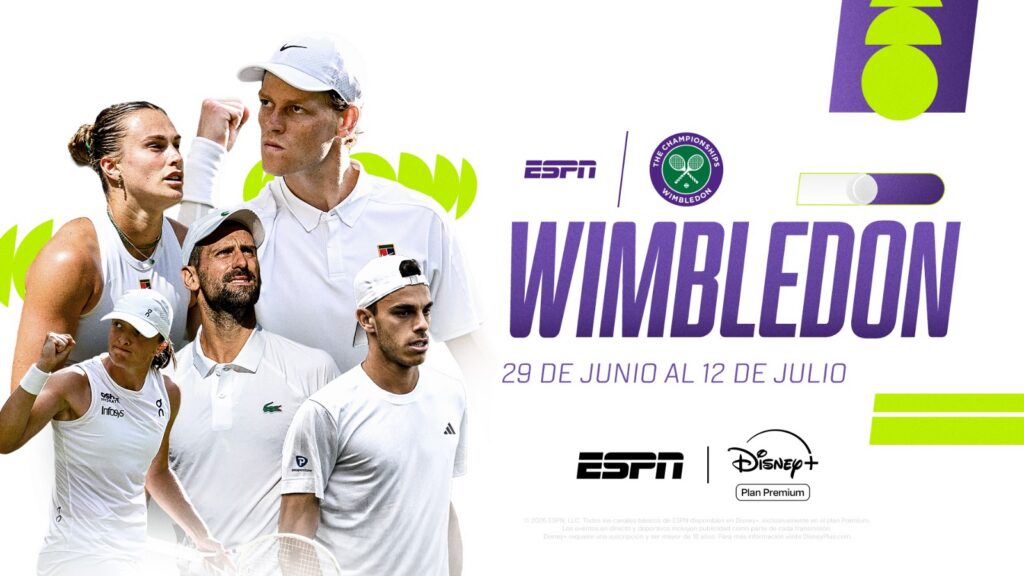 El prestigioso torneo comienza este lunes 29 de junio en Londres con los mejores tenistas del mundo, presencia argentina en el cuadro principal y una transmisión en vivo a la altura por ESPN y Disney+ Plan Premium