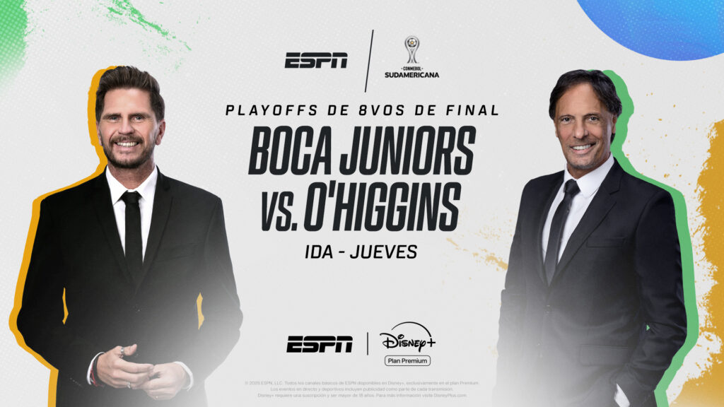 Del martes 21 al jueves 23 de julio se disputarán los partidos de ida de los playoffs de la CONMEBOL Sudamericana 2026, con Boca Juniors como protagonista por ESPN y Disney+ Plan Premium.