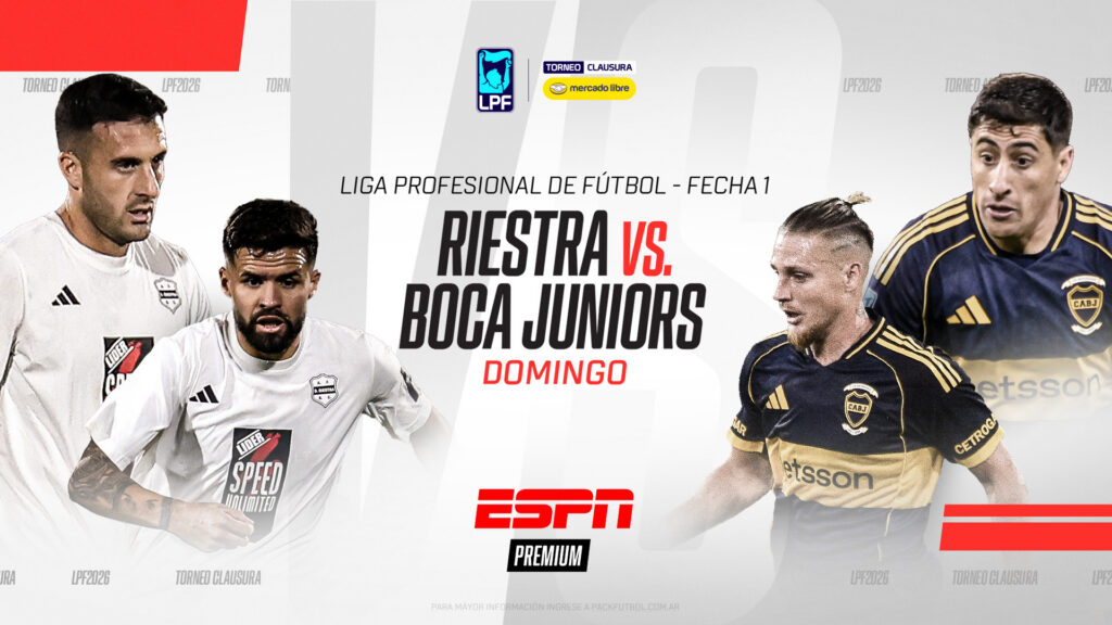Del jueves 23 al domingo 26 de julio se disputará la primera fecha del Torneo Clausura de la Liga Profesional del Fútbol Argentino 2026, con ocho partidos en vivo por ESPN Premium y el mejor repaso en ESPN Fútbol 1, con cámaras exclusivas de todo lo acontecido