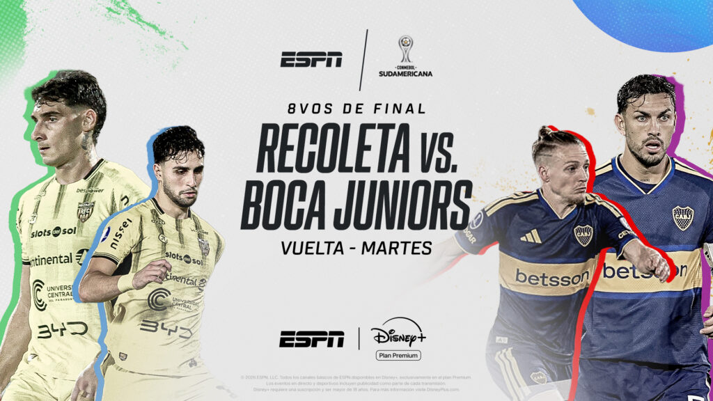 Del martes 18 al jueves 20 de agosto se disputarán los partidos de vuelta de los octavos de final de la CONMEBOL Sudamericana 2026, con una destacada selección de encuentros en VIVO por ESPN y Disney+ Plan Premium.