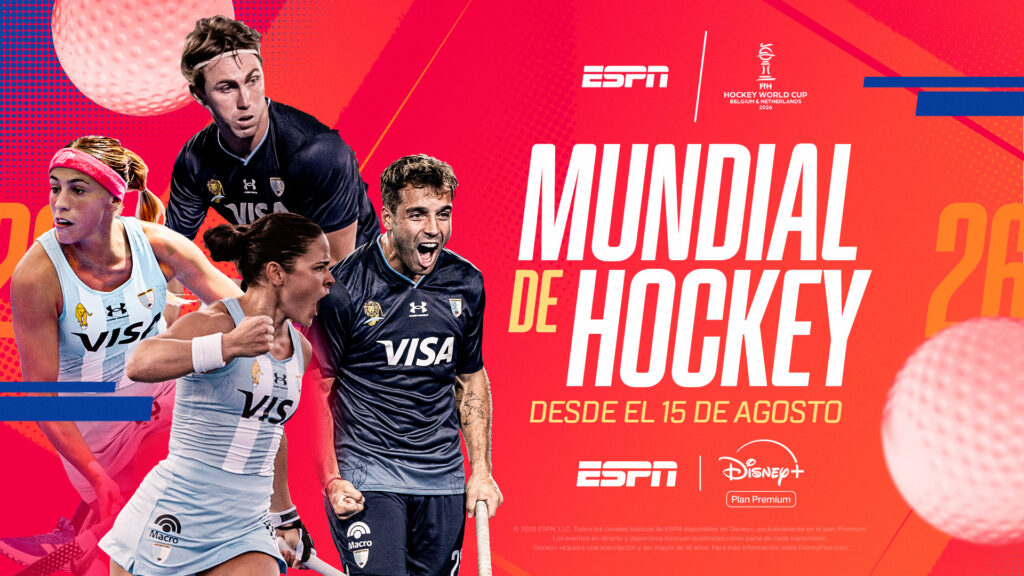 El certamen reunirá a las principales potencias del hockey sobre césped entre el 15 y el 30 de agosto en Bélgica y Países Bajos. ESPN y Disney+ Plan Premium llevarán a las pantallas los encuentros de Argentina, además de los duelos más destacados del campeonato.
